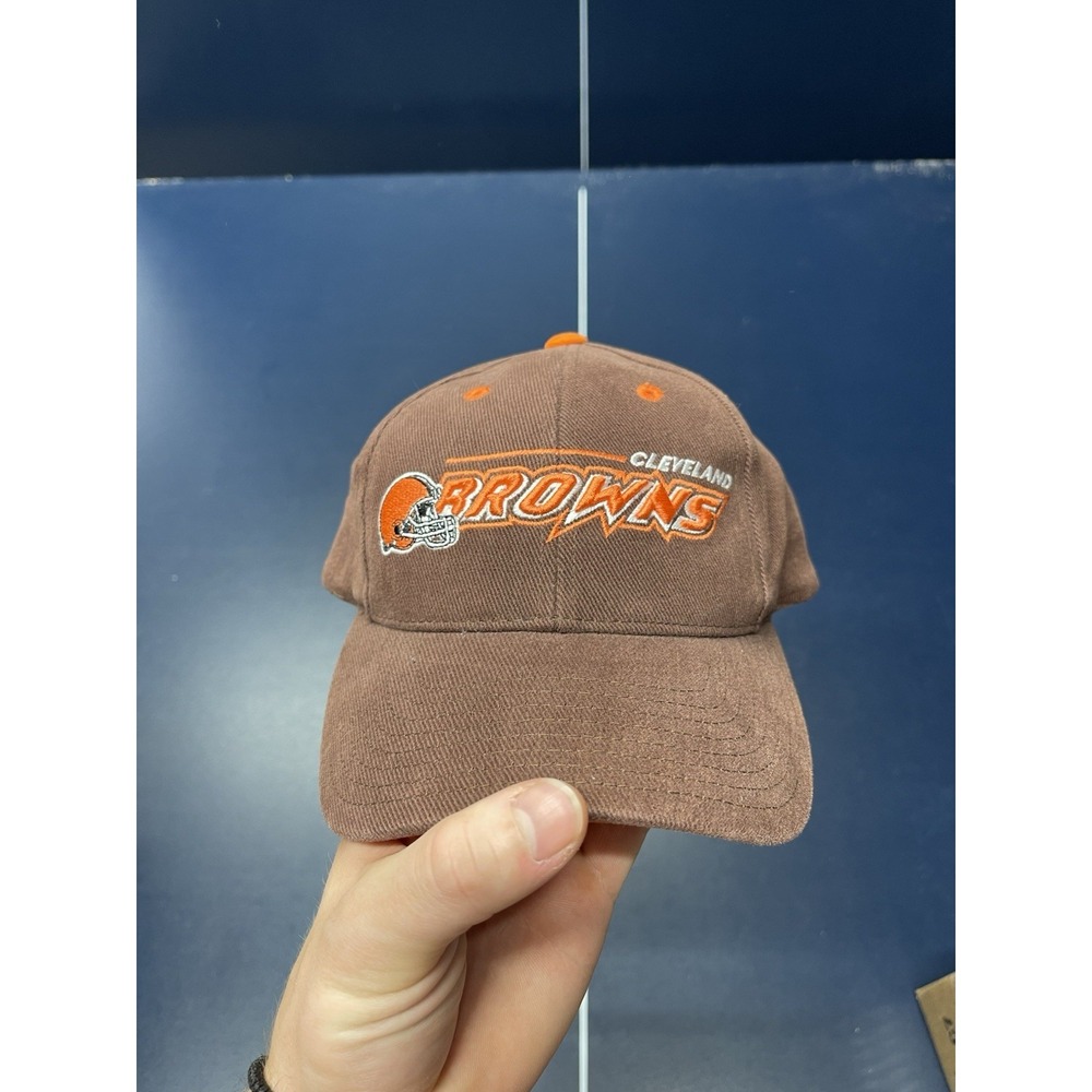Vintage Cleveland Browns Hat Cap Strap Back Brown NFL Football Logo Athletic
